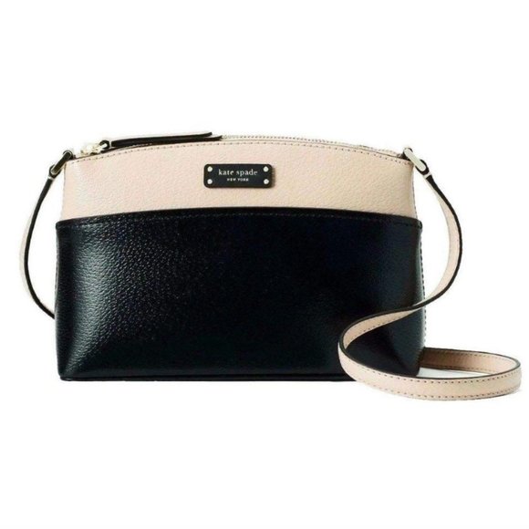 Kate Spade New York | Warm Beige & Black Jeanne Leather Crossbody Bag - Picture 1 of 16